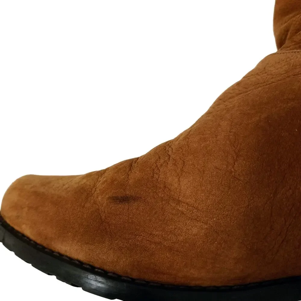 Stuart Weitzman Over the Knee Boot Size 6.5M SUEDE LEATHER Rust Brown Equestrian